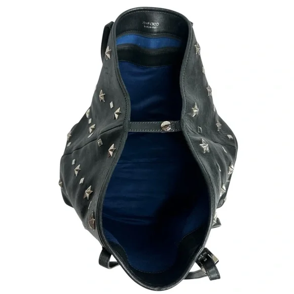 Jimmy Choo Black Leather Studded Handbag & Shoulder Bag, Tote Bag - Picture 4 of 16